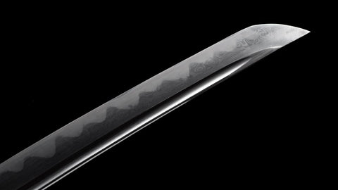 SWK-1015 Swordier “MarrsGreen” Pattern-Weld Samurai Katana, Clay Tempered Natural Hamon. SWK-1015 Swordier “MarrsGreen” Pattern-Weld Samurai Katana, Clay Tempered Natural Hamon.