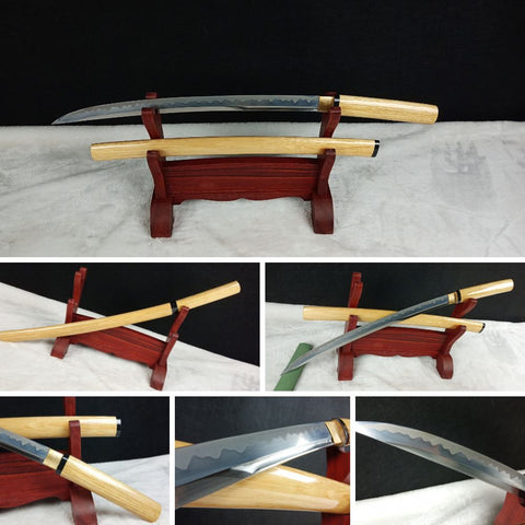 SWK-1010 Swordier Shirasaya Wakizashi with The Shobu Zukuri Style Blade, T10 Blade. SWK-1010 Swordier Shirasaya Wakizashi with The Shobu Zukuri Style Blade, T10 Blade.
