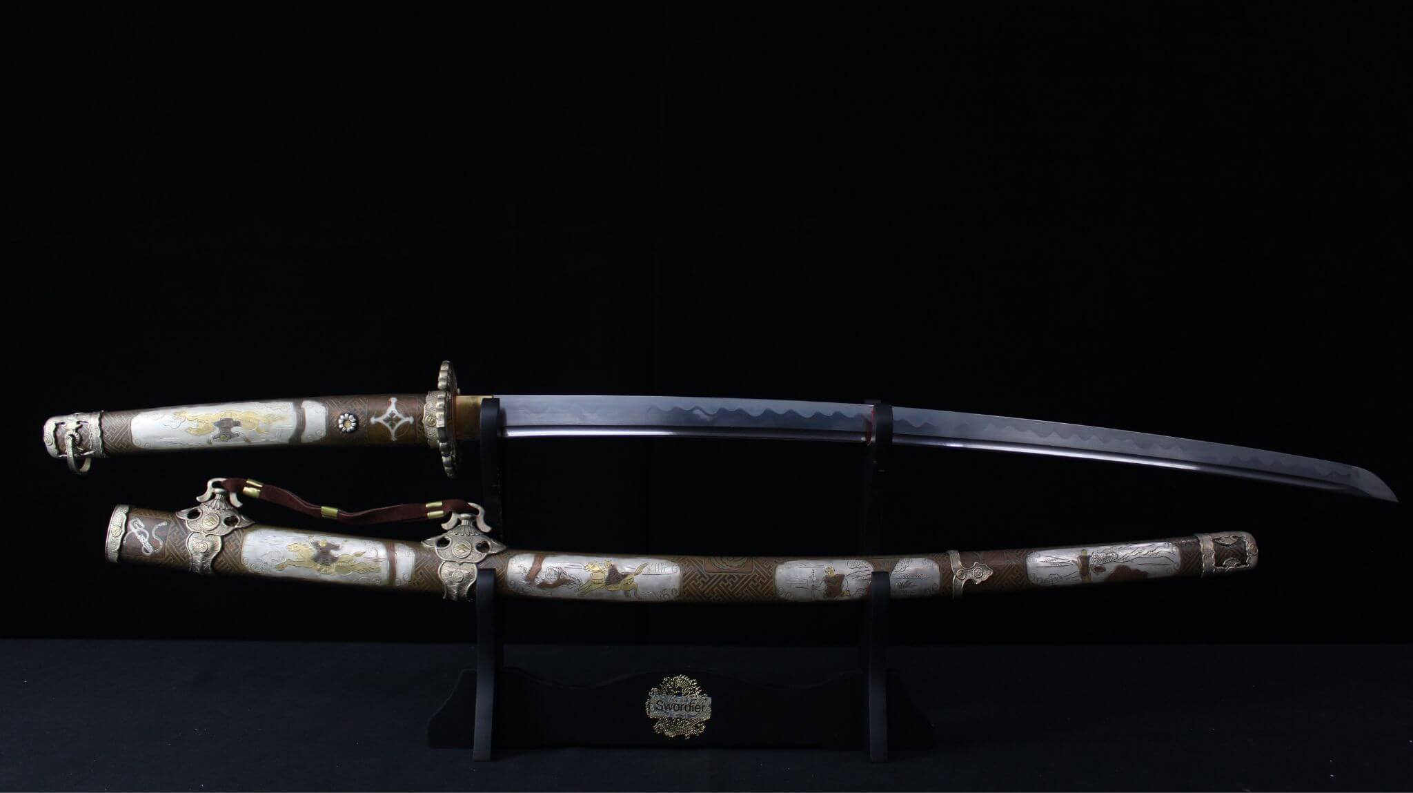 SWK-10082 Swordier Reproduction of 10th to 16th Century Samurai Tachi with Antique Koshirae SWK-10082 Swordier Reproduction of 10th to 16th Century Samurai Tachi with Antique Koshirae