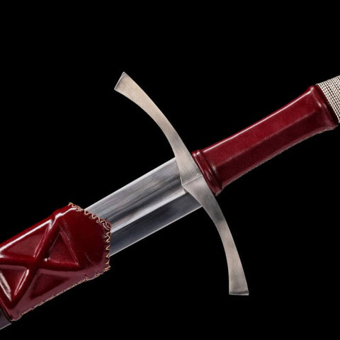 SWMZ-1001 Swordier Upgraded XVIa Type Medieval Longsword With Spring Steel Blade, Genuine Leather Scabbard SWMZ-1001 Swordier Upgraded XVIa Type Medieval Longsword With Spring Steel Blade, Genuine Leather Scabbard