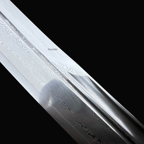 SWK-10661 Swordier 86-Inch Naginata With Pattern Weld Blade, Battle Ready. SWK-10661 Swordier 86-Inch Naginata With Pattern Weld Blade, Battle Ready.