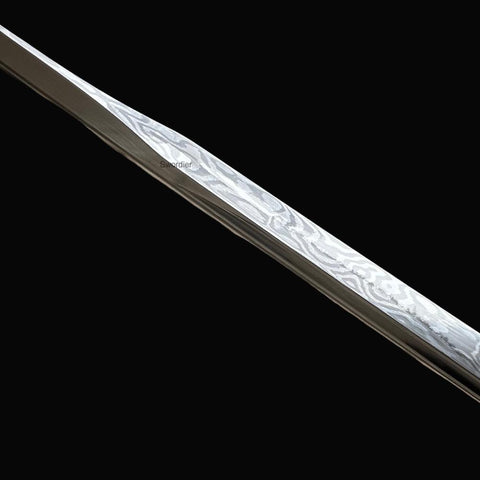 SWK-10661 Swordier 86-Inch Naginata With Pattern Weld Blade, Battle Ready. SWK-10661 Swordier 86-Inch Naginata With Pattern Weld Blade, Battle Ready.