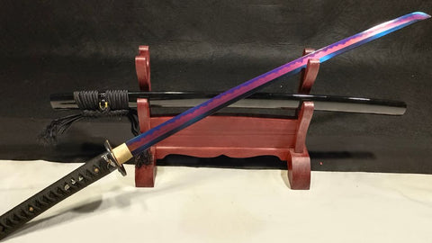 SWK-1016 Swordier "The Purple Flash" Samurai Katana, T10 Steel Blade With Dragonfly Themed.