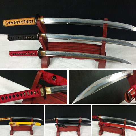 SWK-1011 Swordier "The Trio" Japanese Wakizashi Replica, Clay Tempered Spring Steel Blade.