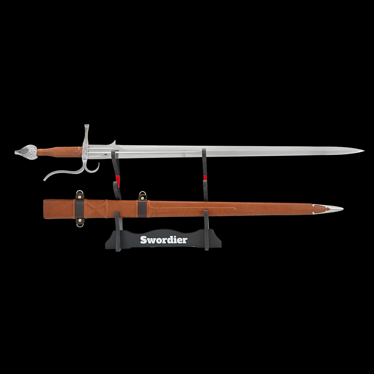 SWMZ-1033 Swordier Venetian Doge Sword Replica with Ricasso Spur – Battle Ready Early Renaissance Sword (c.1450–1525), Full Leather Scabbard