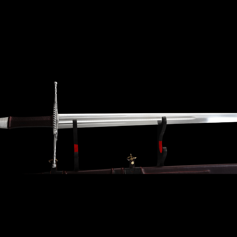 SWMZ-1013 Swordier Upgraded Type XXa Medieval Longsword – Spring Steel Blade, Wire-Wrapped Grip & Leather Scabbard
