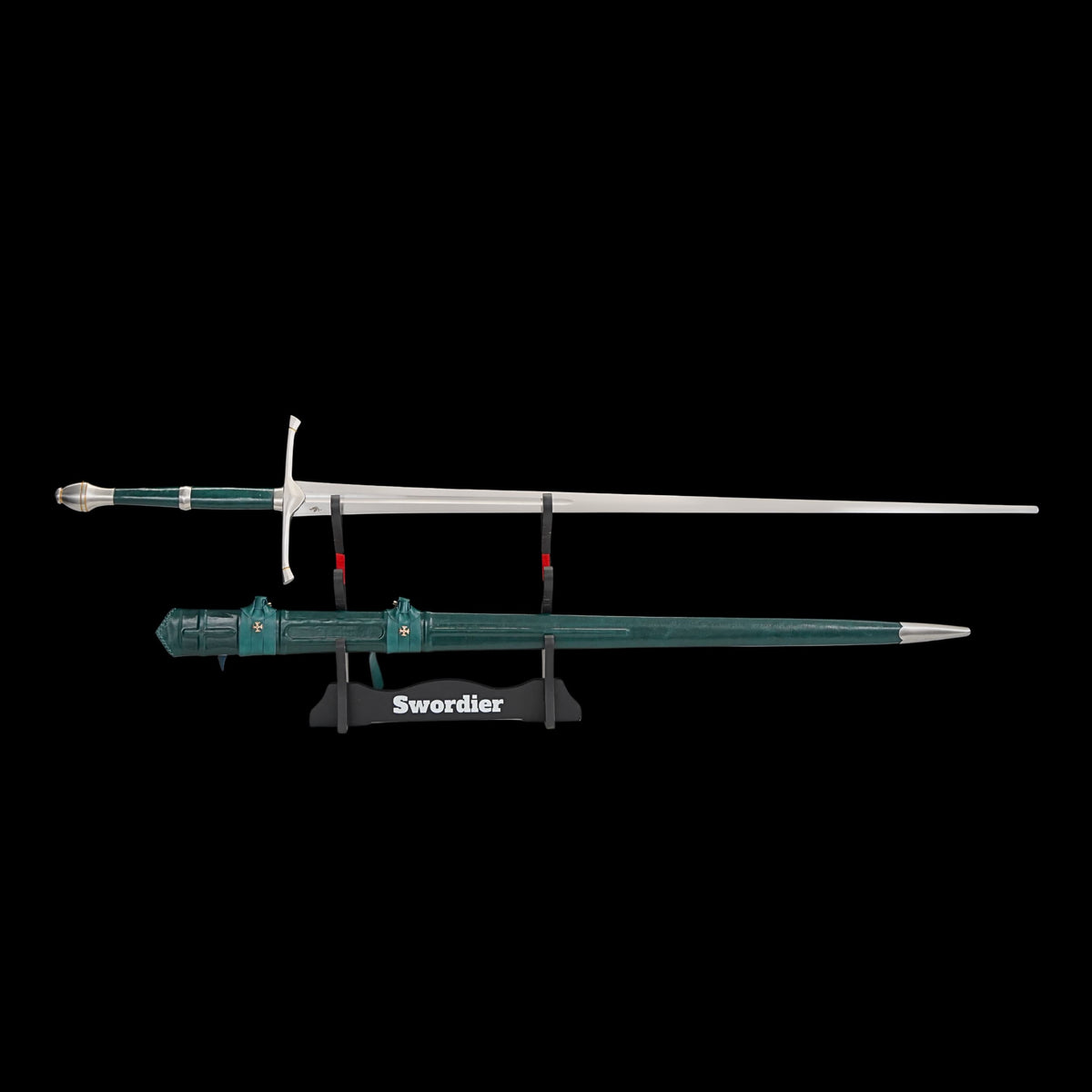 SWH-1016 Swordier Ranger HEMA Longsword with Genuine Leather Scabbard Green Edition