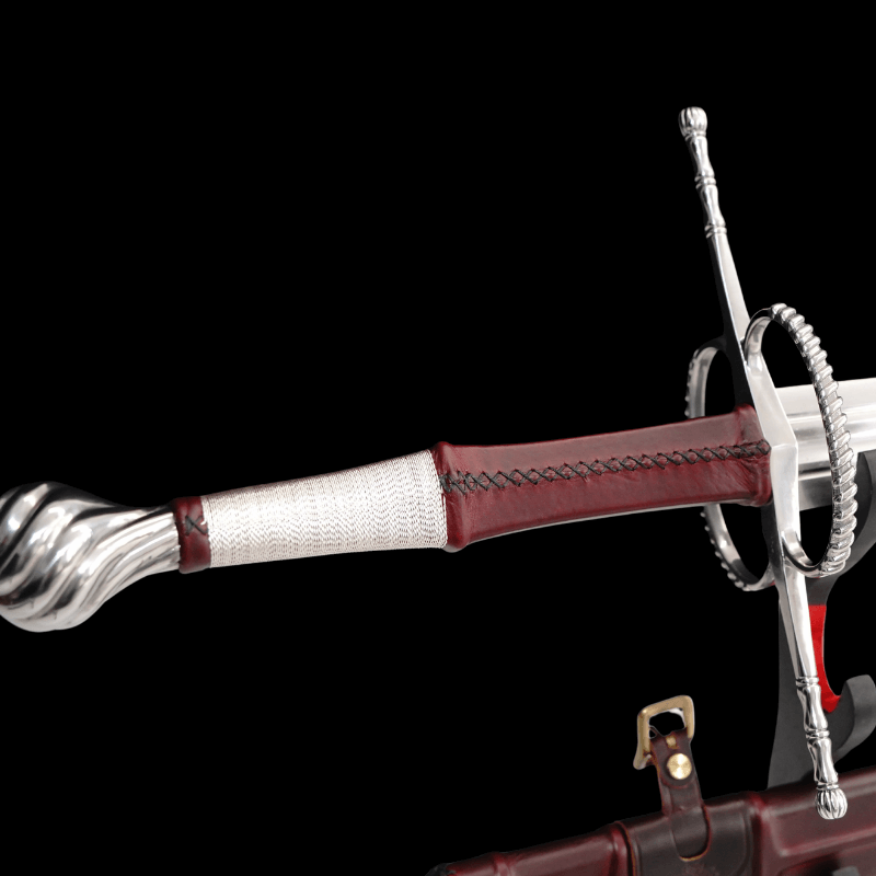 SWMZ-1013 Swordier Upgraded Type XXa Medieval Longsword – Spring Steel Blade, Wire-Wrapped Grip & Leather Scabbard