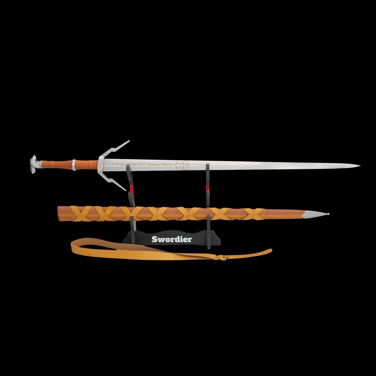 SWAZ-1006 Swordier  Medieval Fantasy Longsword Replica with Scabbard – 117cm Two-Handed Knight Sword for Collectors and Cosplay
