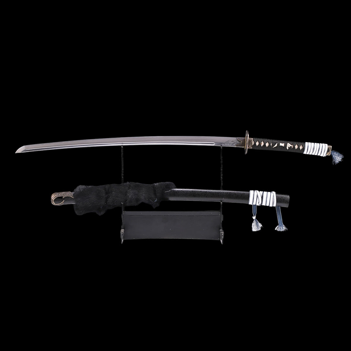 SWAZ-1005 Ghost of Yotei Wolf Sword T10 Clay Tempered Katana Fully Sharpened