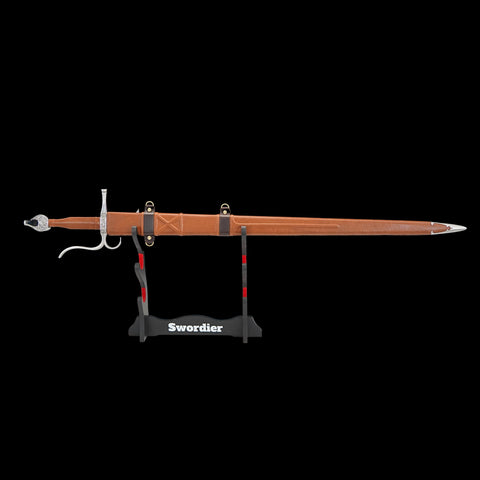 SWMZ-1033 Swordier Venetian Doge Sword Replica with Ricasso Spur – Battle Ready Early Renaissance Sword (c.1450–1525), Full Leather Scabbard