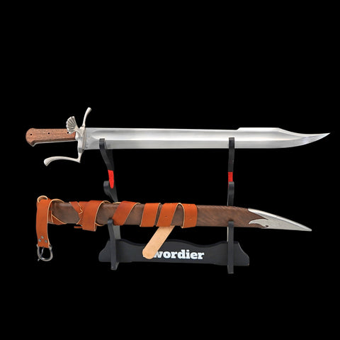 SWM-1050 Swordier Medieval Short Messer Sword – 68.5cm German-Style Single-Edged Blade with Curved Guard and Wooden Handle