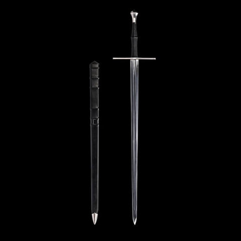 SWMZ-1002 Swordier XIIa Type Medieval Longsword With Spring Steel Blade, Genuine Leather Hilt