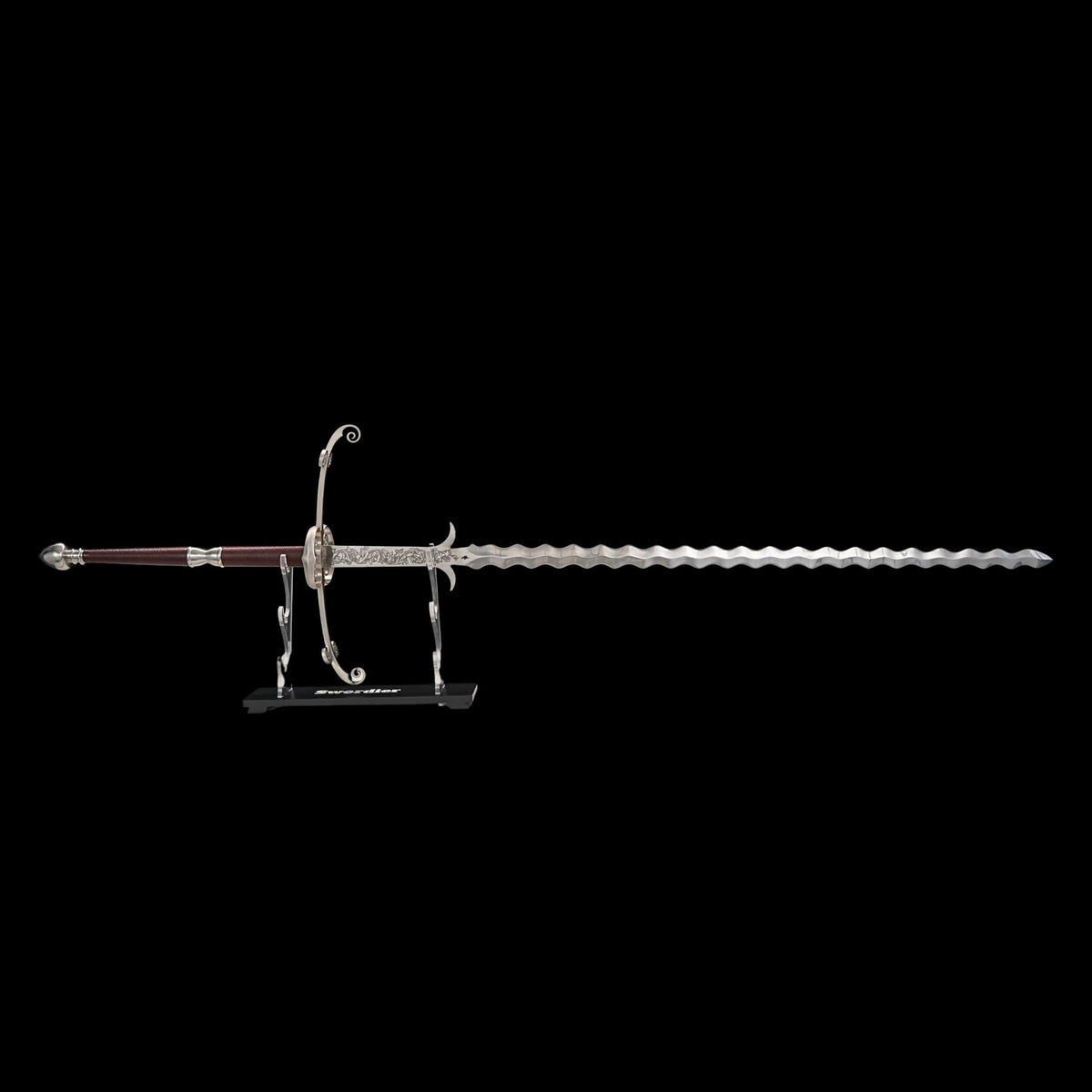 SWMZ-1023 Swordier Flamberge Greatsword Wavy Blade Sharpened Two Handed Medieval Sword