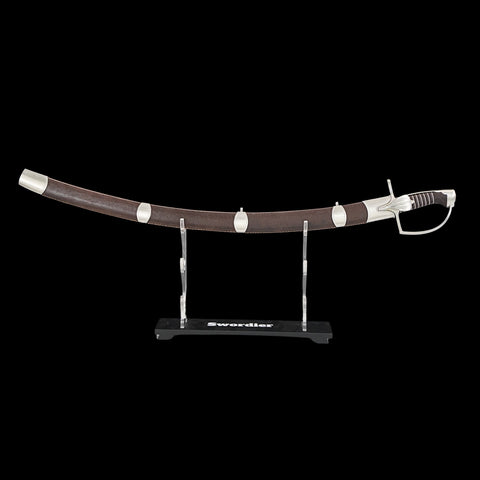 Sword on a stand with a clear background