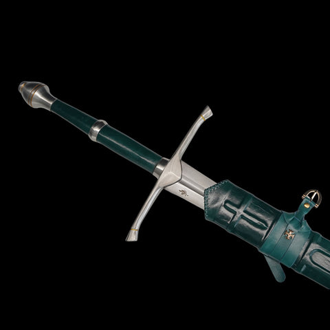 SWH-1016 Swordier Ranger HEMA Longsword with Genuine Leather Scabbard Green Edition