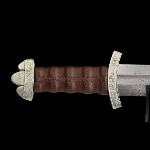 SWM-1011 Swordier White Bronze Fitting Genuine Leather Sheath Viking Sword