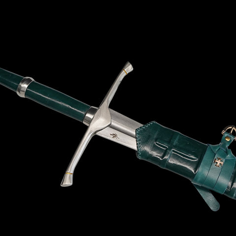 SWH-1016 Swordier Ranger HEMA Longsword with Genuine Leather Scabbard Green Edition