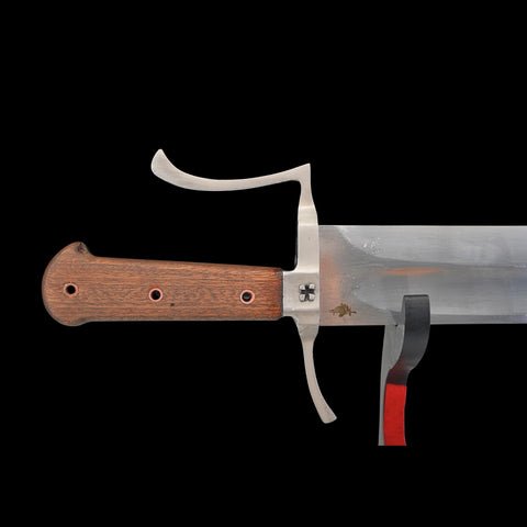 SWM-1050 Swordier Medieval Short Messer Sword – 68.5cm German-Style Single-Edged Blade with Curved Guard and Wooden Handle