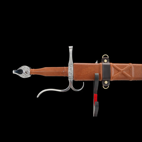 SWMZ-1033 Swordier Venetian Doge Sword Replica with Ricasso Spur – Battle Ready Early Renaissance Sword (c.1450–1525), Full Leather Scabbard