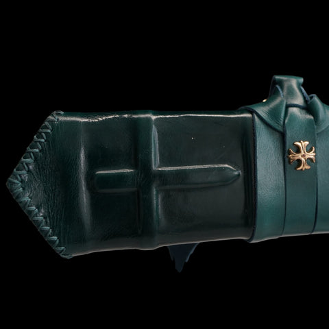 SWH-1016 Swordier Ranger HEMA Longsword with Genuine Leather Scabbard Green Edition