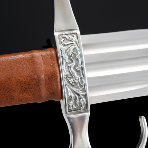 SWMZ-1033 Swordier Venetian Doge Sword Replica with Ricasso Spur – Battle Ready Early Renaissance Sword (c.1450–1525), Full Leather Scabbard
