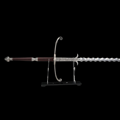 SWMZ-1023 Swordier Flamberge Greatsword Wavy Blade Sharpened Two Handed Medieval Sword