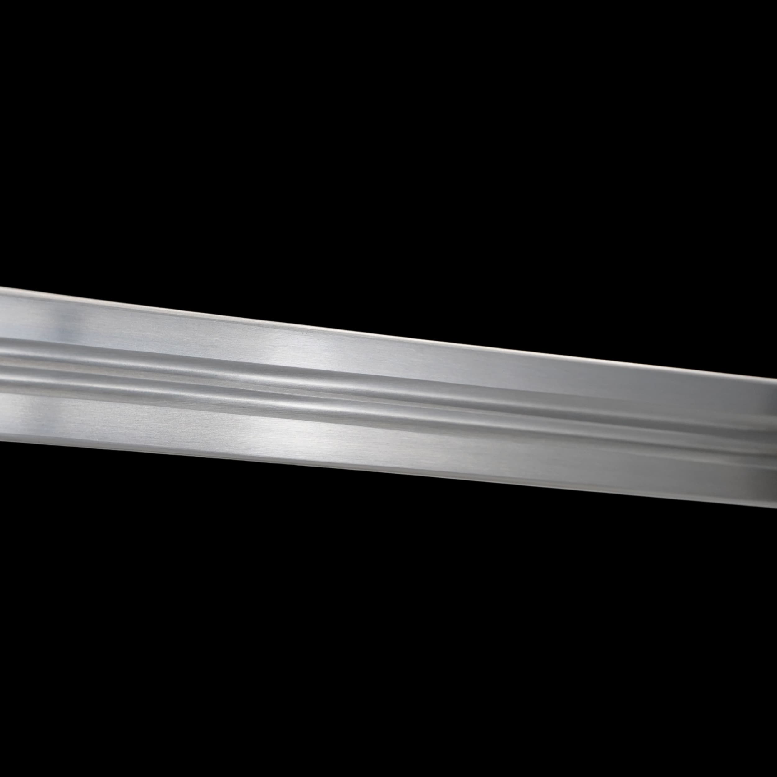 Metallic strip with reflective surface on a black background