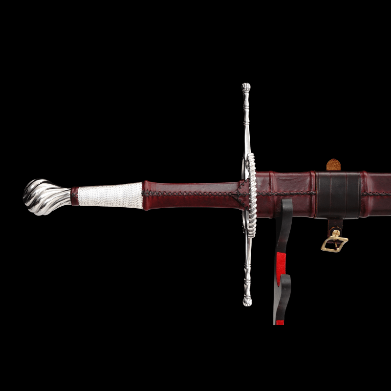 SWMZ-1013 Swordier Upgraded Type XXa Medieval Longsword – Spring Steel Blade, Wire-Wrapped Grip & Leather Scabbard