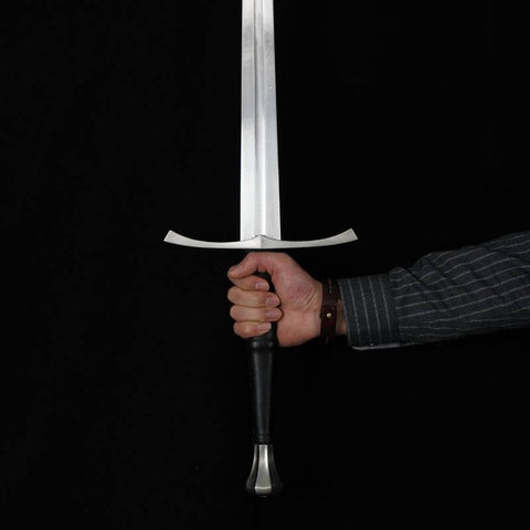 SWH-1003 Swordier HEMA Practice Longsword With Leather Hilt and Scabbard (spatulated tip)