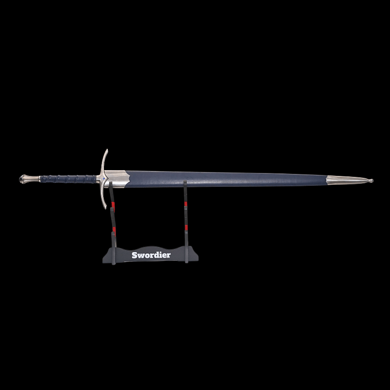 SWM-1042 Swordier Dark Blue Leather Glamdring Replica Sword – Functional Lord of the Rings Sword | Spring Steel, Battle Ready, Sharpened Blade