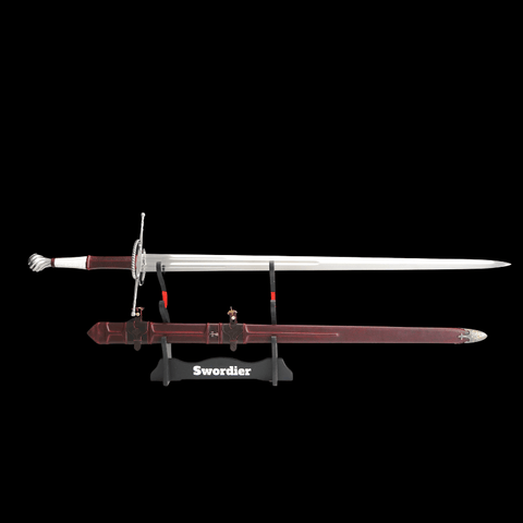 SWMZ-1013 Swordier Upgraded Type XXa Medieval Longsword – Spring Steel Blade, Wire-Wrapped Grip & Leather Scabbard