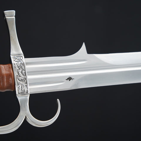 SWMZ-1033 Swordier Venetian Doge Sword Replica with Ricasso Spur – Battle Ready Early Renaissance Sword (c.1450–1525), Full Leather Scabbard
